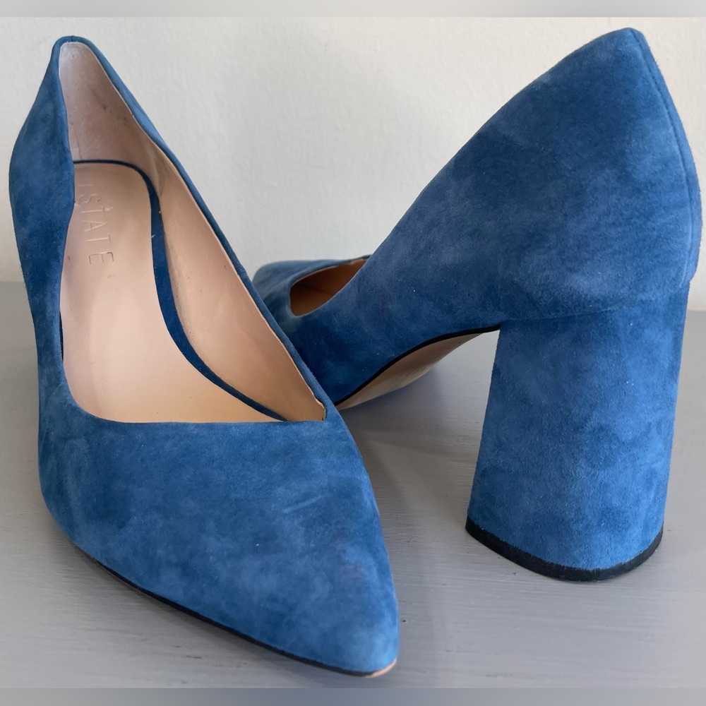 1.STATE BY VINCE CAMUTO ROYALE HALEE LEATHER PUMP BLUE SIZE 10
